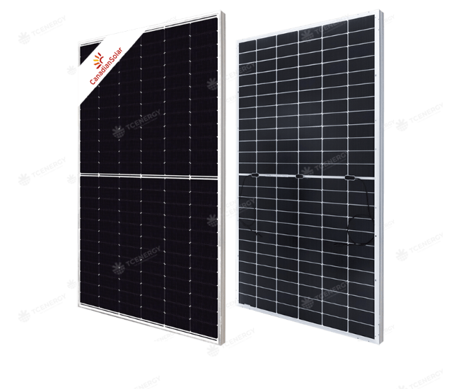 Tấm Pin Năng Lượng Mặt Trời Canadian 580W 2 Mặt Kính